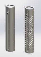 8" Heat Shield Assembly BHZ1130, BHZ1133 - Mirror Finish -Choose Solid or Perforated - Optional Grab Bar, includes clamps and hardware, quantities shown are needed for each shield ordered