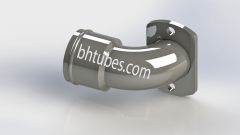 SS Flanged Coolant Tube, 2 1/2" Diameter, 90 deg. bend (Replaces OEM# 215528), SKU CU215528