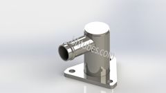 SS Coolant Tube, 1 1/2" Diameter, 3-Bolt Triangle Flange (Replaces OEM# 3013296), SKU CU3013296