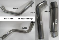 SS Glider Kit O - Peterbilt 389 6NZ, single turbo (Uses silicone elbow with lower radiator tube), SKU GKITO
