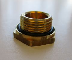 M22 x 1.5 Plug with O Ring BRASS Hex Head 