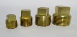 Brass Square Head Plugs, SKU 004-Plugs-Brass