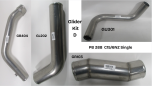 SS Glider Kit D - Peterbilt 388 C15 / 6NZ Single Turbo (Uses stainless Silicone elbow with lower radiator tube), SKU GKITD